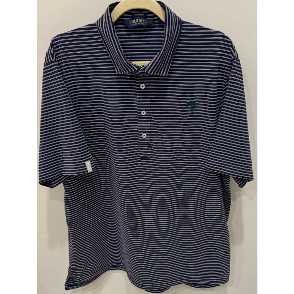 Old Elm Club - Polo Golf Golf Shirt - Men's Size XL - Navy Striped